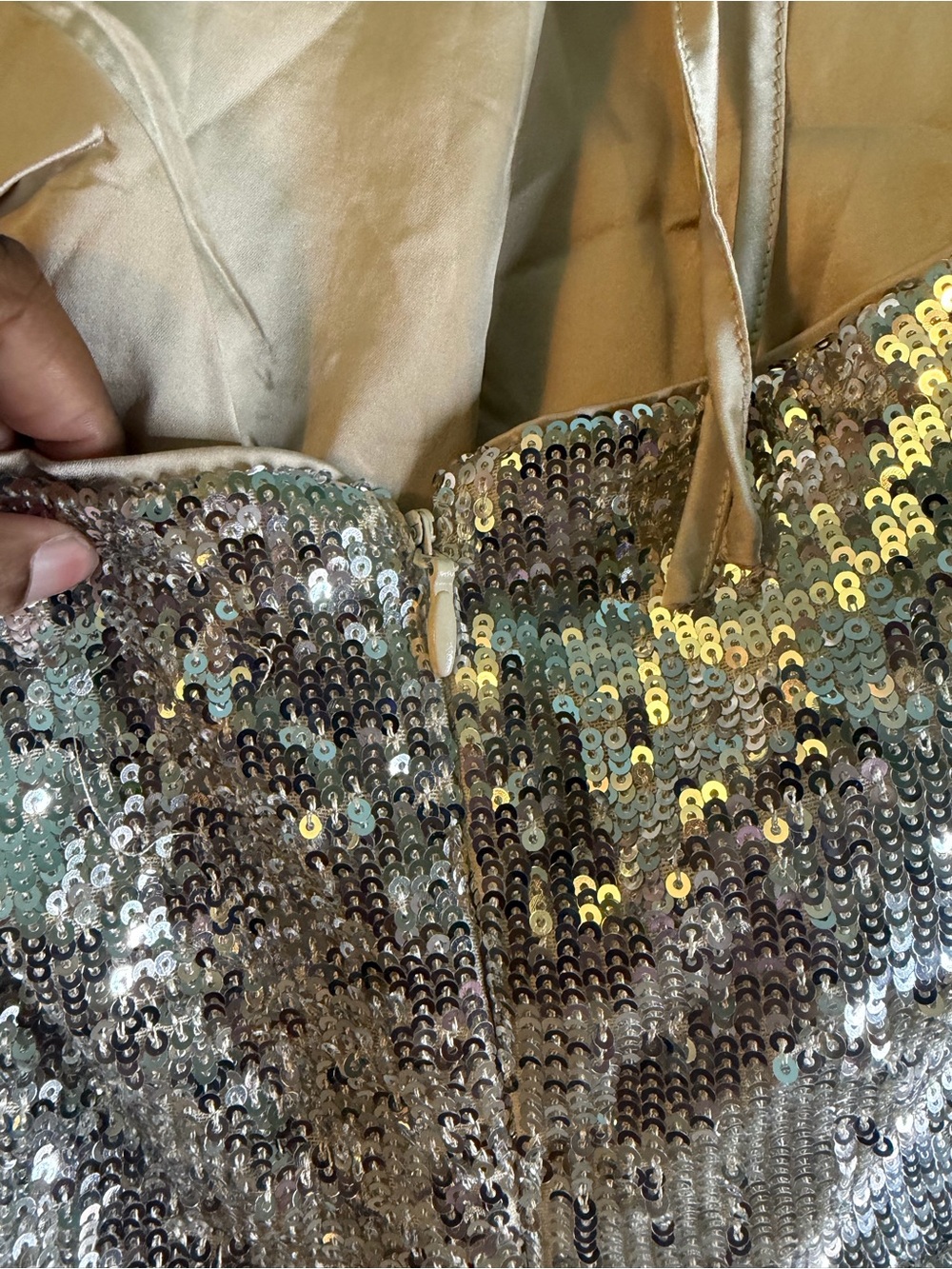 Club L London Silver Sequin Halter Keyhole Gown - Picture 10 of 11